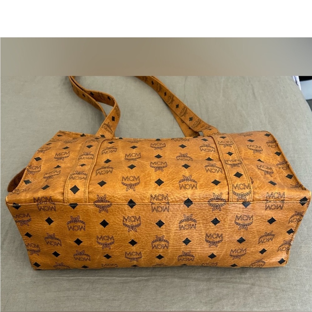 MCM Vintage Signature Visetos Zippered Tote
